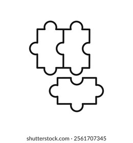 Puzzle icon Simple thin line flat symbol