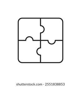 Puzzle icon Simple thin outline