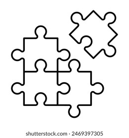 Puzzle icon, simple vector design