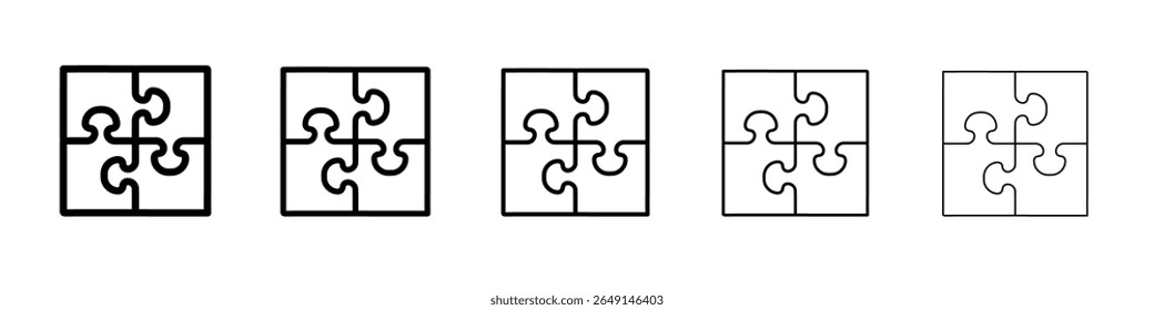 puzzle icon simple vector outline logo