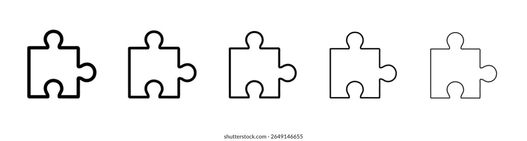 ícone de quebra- cabeça simples vetor contorno logotipo