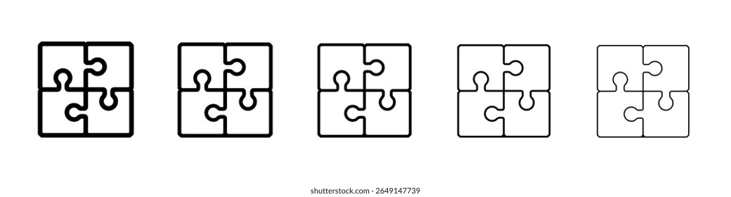 Puzzle-Symbol einfache Vektorkontur Logo