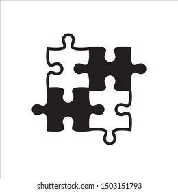 Puzzle icon. Simple vector sign. Partnership symbol.