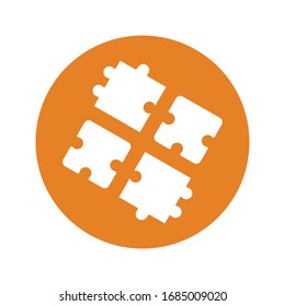 Puzzle-Symbol, Lösung, Strategie, Spiel, orangefarbene Version