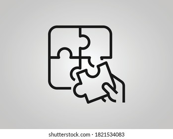 Puzzle icon. solution icon vector 