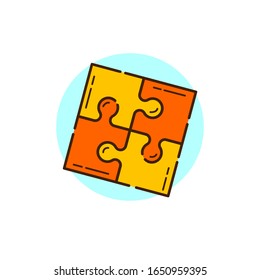 Puzzle-Symbol für das Starthema mit Liniendesign