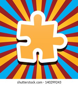 puzzle icon. sticker eps10