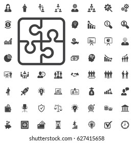 puzzle icon. Symbol about solution concept. vector illustration on white background. Business set of icons