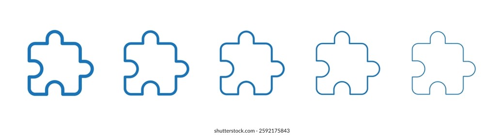 Puzzle icon Symbol collection thin outline set