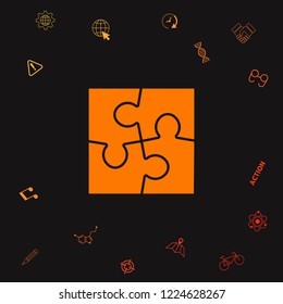 Puzzle icon symbol. Graphic elements for your design