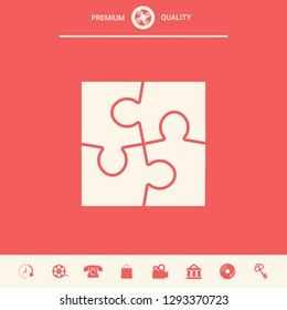 Puzzle icon symbol. Graphic elements for your design
