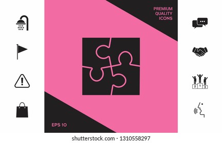Puzzle icon symbol. Graphic elements for your design