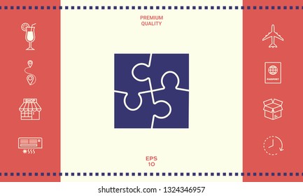 Puzzle icon symbol. Graphic elements for your design