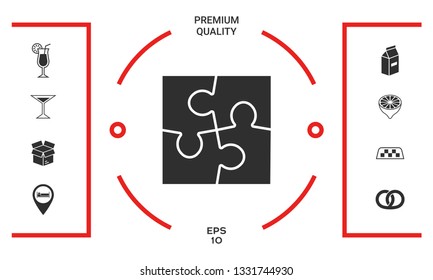 Puzzle icon symbol. Graphic elements for your design