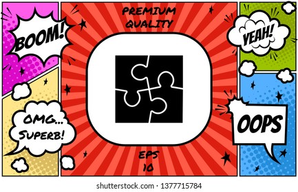 Puzzle icon symbol. Graphic elements for your design