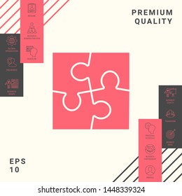 Puzzle icon symbol. Graphic elements for your design