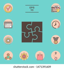Puzzle icon symbol. Graphic elements for your design