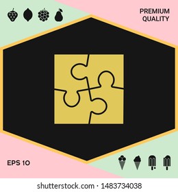 Puzzle icon symbol. Graphic elements for your design