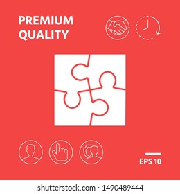 Puzzle icon symbol. Graphic elements for your design