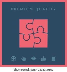 Puzzle icon symbol. Graphic elements for your design