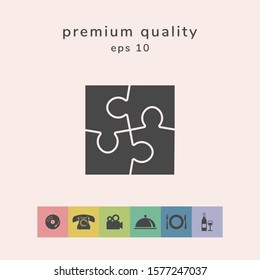 Puzzle icon symbol. Graphic elements for your design