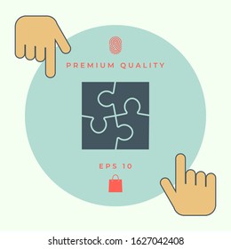 Puzzle icon symbol. Graphic elements for your design