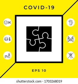 Puzzle icon symbol. Graphic elements for your design