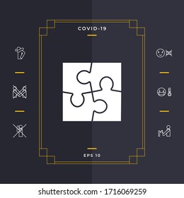 Puzzle icon symbol. Graphic elements for your design