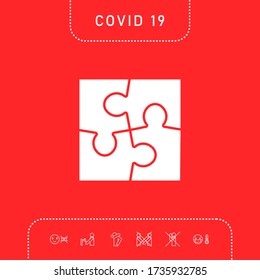 Puzzle icon symbol. Graphic elements for your design