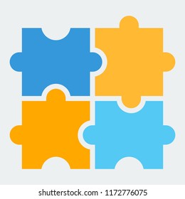 A puzzle icon. The symbol of logical and developing games. Flat style. Vector
