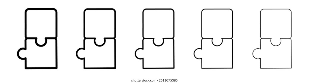 Puzzle icon Symbol mark in Outline style