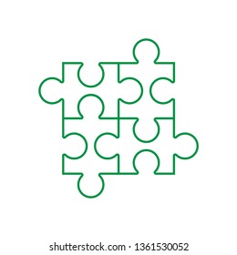 Puzzle Icon. Team Work or Leisure Game Illustration As A Simple Vector Sign & Trendy Symbol for Design and Websites, Presentation or Mobile Application.