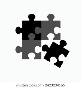 Puzzle Icon. Team Work Symbol. Connection Sign - Vector.