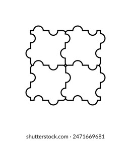 Puzzle Icon. Team Work Symbol. Connection Sign - Vector.