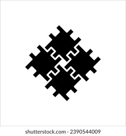 Puzzle icon. Teamwork symbol. Plugins sign. Logo template for website, ui, app. Outline, flat, and colored style. Vector illustration on white background