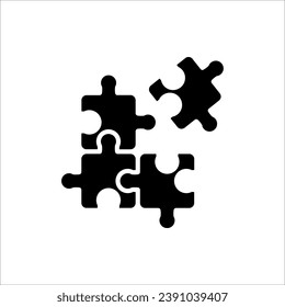 Puzzle icon. Teamwork symbol. Plugins sign. Logo template for website, ui, app. Outline, flat, and colored style. Vector illustration on white background