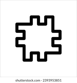 Puzzle icon. Teamwork symbol. Plugins sign. Logo template for website, ui, app. Outline, flat, and colored style. Vector illustration on white background