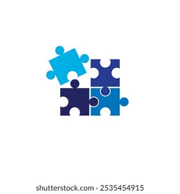 Puzzle icon. Teamwork symbol. Plugins sign. Logo template for website, ui, app. flat, and colored style. Flat design. Vector illustration.