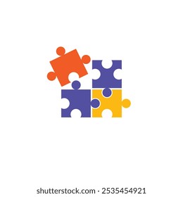 Puzzle icon. Teamwork symbol. Plugins sign. Logo template for website, ui, app. flat, and colored style. Flat design. Vector illustration.