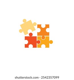 Puzzle icon. Teamwork symbol. Plugins sign. Logo template for website, ui, app. flat, and colored style. Flat design. Vector illustration.
