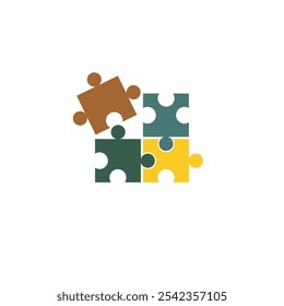 Icono de rompecabezas. Símbolo de trabajo en equipo. Signo de plugins. Plantilla de logotipo para Sitio web, ui, App. estilo plano y coloreado. Diseño plano. Ilustración vectorial.