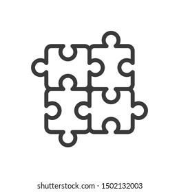 Puzzle icon template color editable. Puzzle symbol vector sign isolated on white background