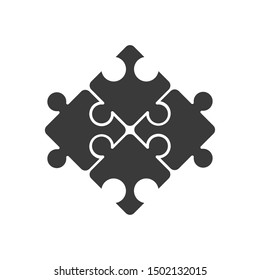 Puzzle icon template color editable. Puzzle symbol vector sign isolated on white background
