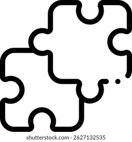 ícone de quebra- cabeça. Design De Estilo Linear Fino Isolado Em Plano De Fundo Branco