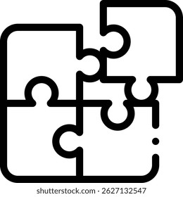 puzzle icon. Thin Linear Style Design Isolated On White Background