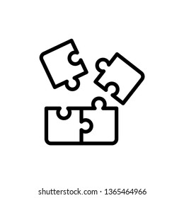 puzzle icon in trendy flat design 