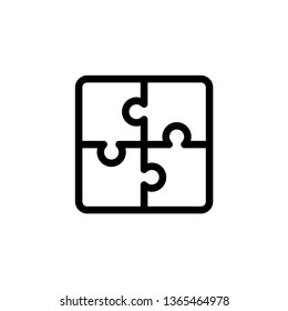 puzzle icon in trendy flat design 