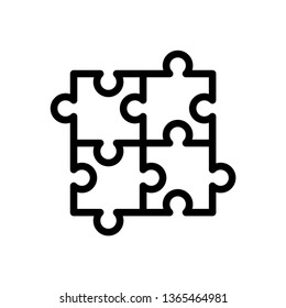 puzzle icon in trendy flat design 