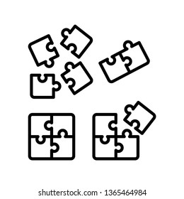 puzzle icon in trendy flat design 