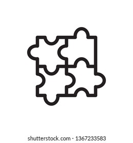 Puzzle icon in trendy outline style design. Vector graphic illustration. Puzzle icon for website design, logo, app, and ui. Editable vector stroke. EPS 10.